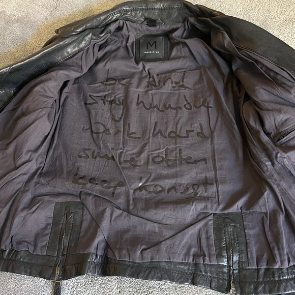 Mauritius Happy Leather Studded Moto Jacket Size M - Picture 6 of 6